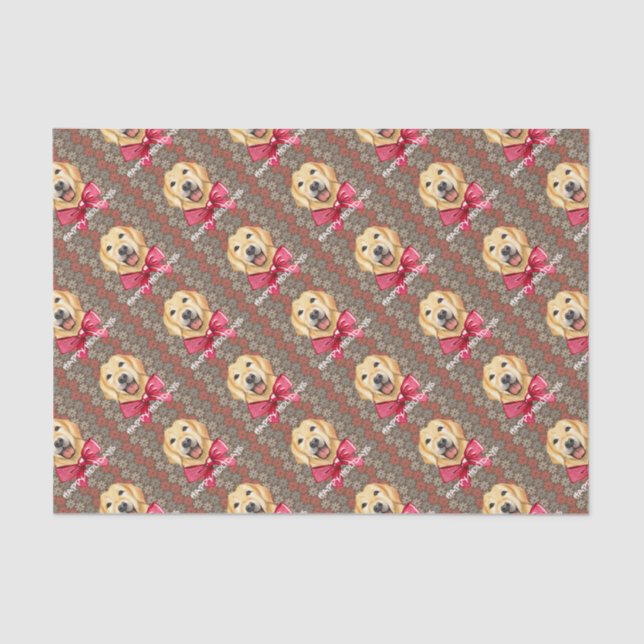 Papel De Seda Felizes Feriados de Cachorro (Frente )