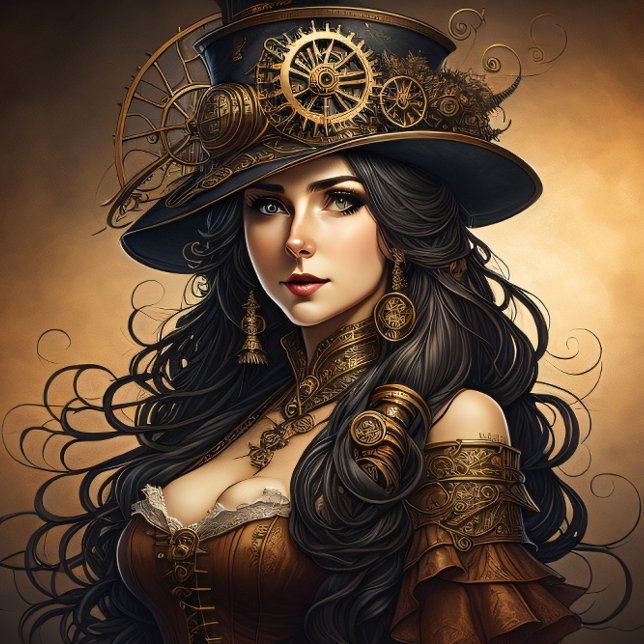 Papel De Seda Feminine steampunk woman v10 tissue paper Decoupag (Criador carregado)