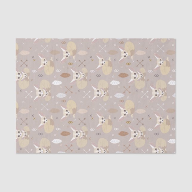 Papel De Seda Fennec Foxes setas e penas (Frente )