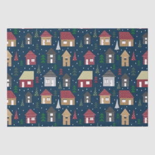 Papel De Seda Feriado Azul da Casa de Natal Imobiliária 