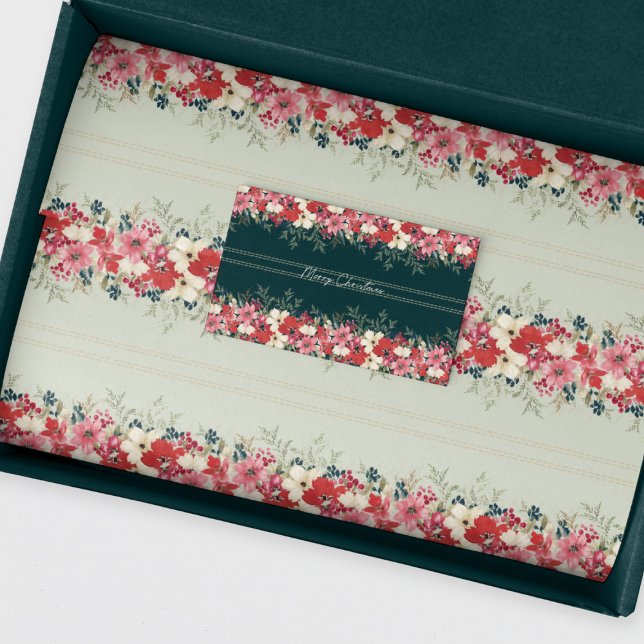 Papel De Seda Feriado botânico tradicional de tapeçaria de natal (Criador carregado)