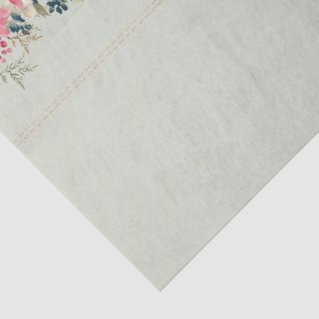 Papel De Seda Feriado botânico tradicional de tapeçaria de natal (Detalhes)