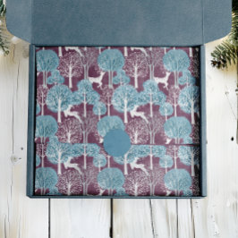 Papel De Seda Feriado da Aldeia das Turquesas e Roxos