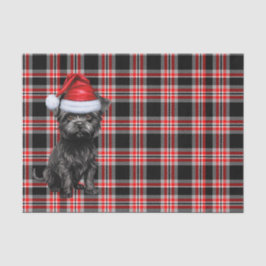 Papel De Seda Feriado de Cachorro Affenpinscher, na Xadrez verme