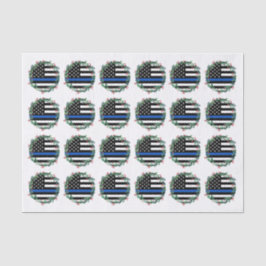 Papel De Seda Feriado de Férias da Linha Azul da Polícia