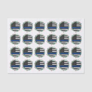 Papel De Seda Feriado de Férias da Linha Azul da Polícia