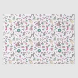 Papel De Seda Feriado de Mão Bonita Desenhou o Natal