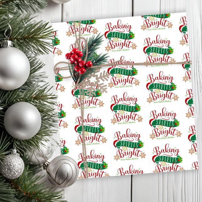 Papel De Seda Feriado de Natal Bright das Espíritos Baking (Baking Spirits Bright Christmas Holiday Tissue Paper)