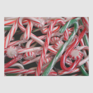 Papel De Seda Feriado de Natal Candy Canes and Peppermints