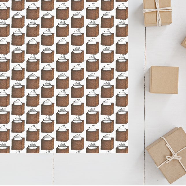 Papel De Seda Feriado de Natal com fatia de bolo de pão de gengi (Gingerbread tissue)