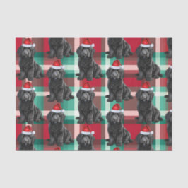 Papel De Seda Feriado de Natal da Xadrez Verde Vermelha Labradoo