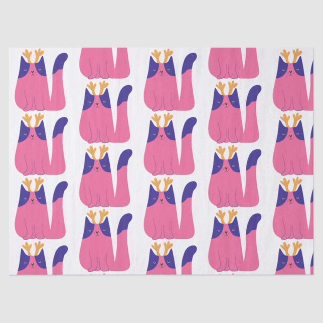 Papel De Seda Feriado de Natal de Cat (Frente )