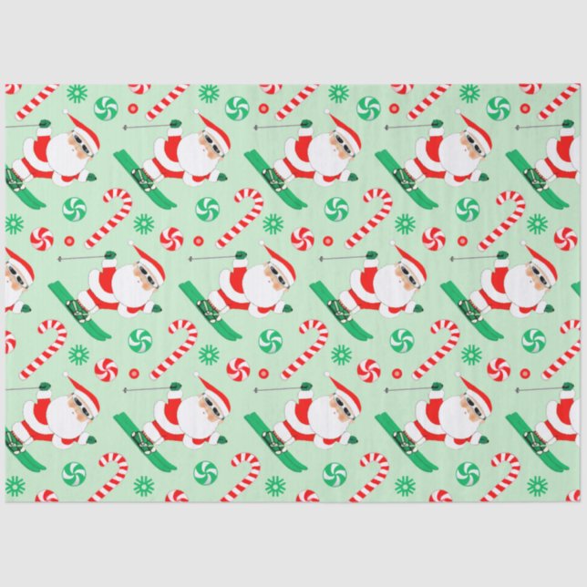 Papel De Seda Feriado de Natal do Esqui (Frente )