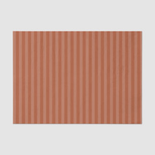 Papel De Seda Feriado de Natal Modern Terracotta Tonal Stripe