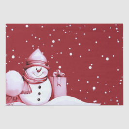 Papel De Seda Feriado de Natal Red Snowman