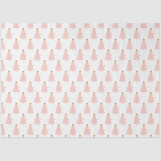 Papel De Seda Feriado de Natal Rosa Cheio (Frente )