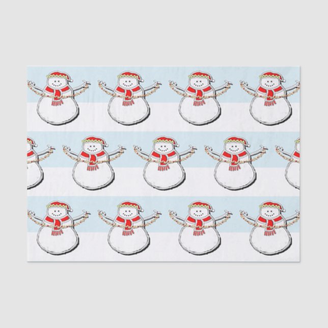 Papel De Seda Feriado de Natal Snowman (Frente )