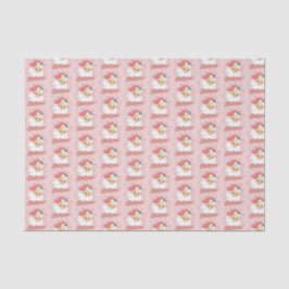 Papel De Seda Feriado de Papais noeis cor-de-rosa de Natal festi