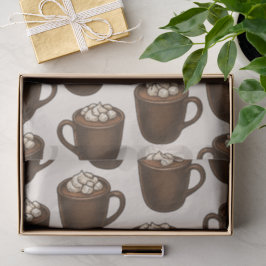 Papel De Seda Feriado do Marshmallow de Cacau Quente Cozy