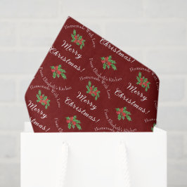 Papel De Seda Feriado Editável Baking Gift Red Felry Natal