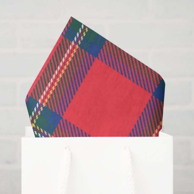 Papel De Seda Feriado Festivo Fresco da Xadrez Vermelha Tartan (Sacola de presentes)