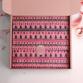 Papel De Seda Feriado Festivo Rosa e Púrpura Cheque