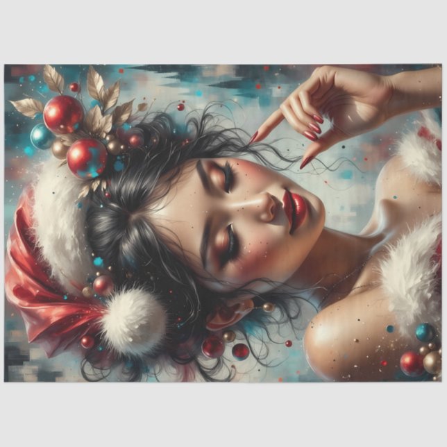 Papel De Seda Feriado Muse Glamorous Natal Fantasy Decoupage (Frente )