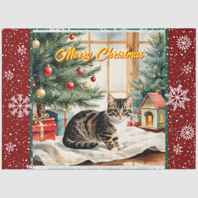 Papel De Seda Feriado Natal Belo Coleção Antiga (Frente )