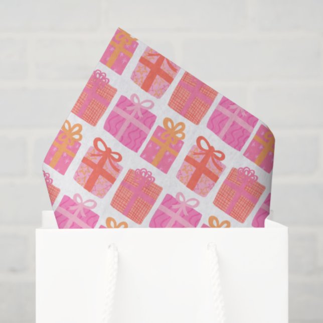 Papel De Seda Feriados Feriados de Natal Desenhados à Mão Conjun (Sacola de presentes)