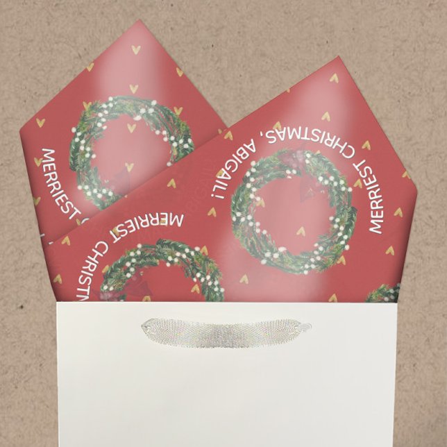 Papel De Seda Feriados Personalizados e Corações Dourados (Criador carregado)