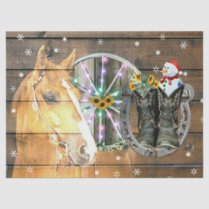 Papel De Seda Ferradura de Cavalo de Natal Roda Cowboy Botas