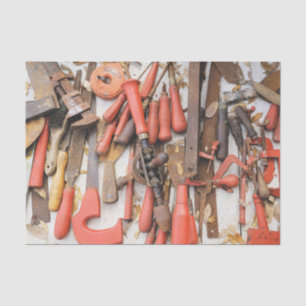 Papel De Seda Ferramenta Antiguamente Rustic Red Man