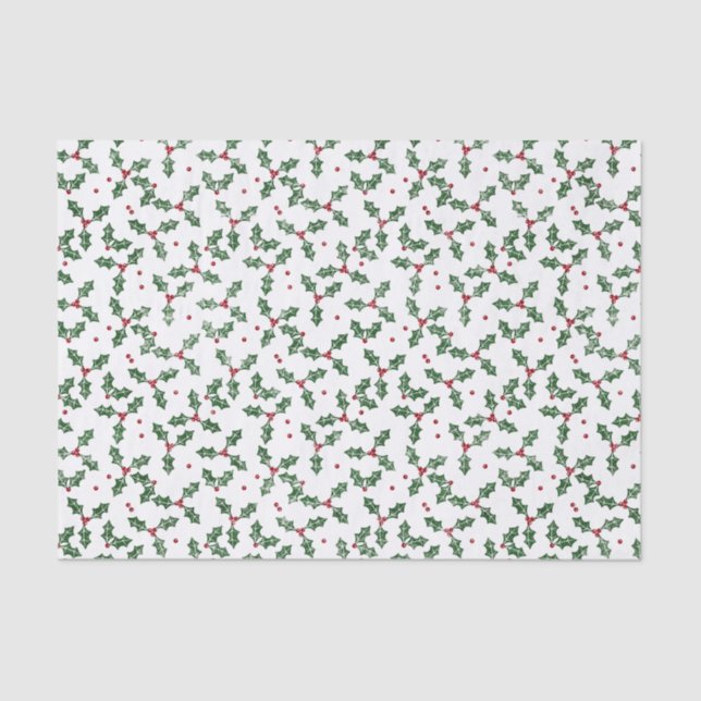 Papel De Seda FesNatal Aquarela Holly (Frente )