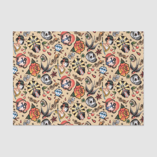 Papel De Seda Festa com roupa e amantes da tatuagem (Frente )