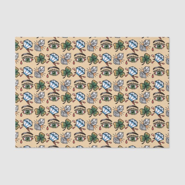 Papel De Seda Festa com roupa e amantes da tatuagem (Frente )