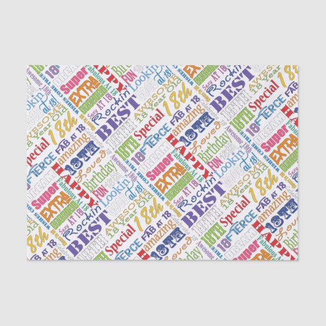 Papel De Seda Festa de aniversário 18º e divertido favorece pers (Frente )