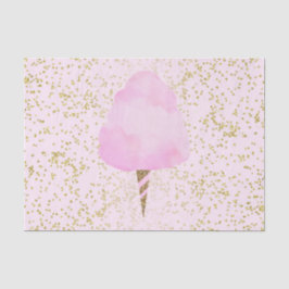 Papel De Seda Festa de Aniversário de Algodão Doce Rosa e Confet