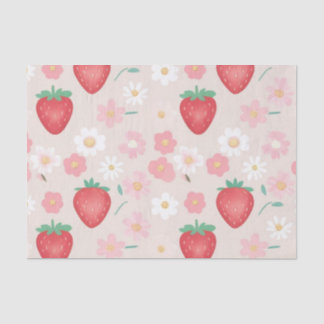 Papel De Seda Festa de aniversário de flores de Morango Vermelho