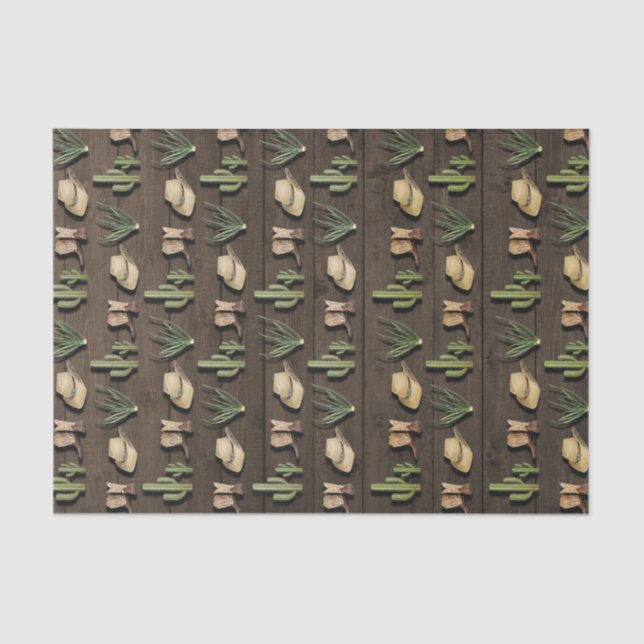 Papel De Seda Festa de aniversário de madeira russa do Rodeo Oci (Frente )