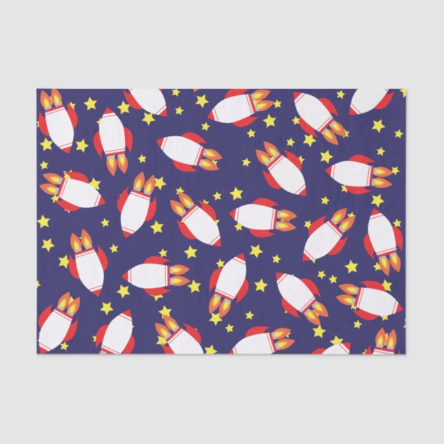 Papel De Seda Festa de aniversário de nave espacial (Frente )