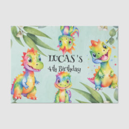 Papel De Seda Festa de Aniversário Feliz do Dinossauro Mágico e