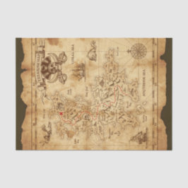 Papel De Seda Festa de Aniversário Mapa do Tesouro Pirata Antigo
