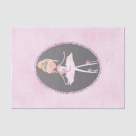 Papel De Seda Festa de Aniversário Pink & Grey Couture Bailarina