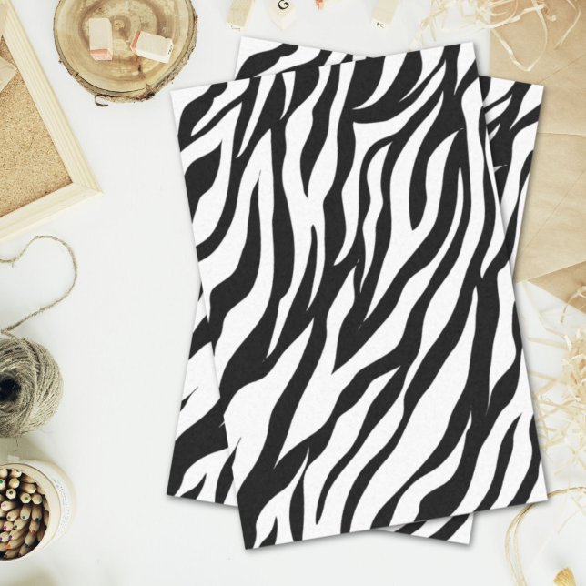 Papel De Seda Festa de aniversário safari chic estampa de zebra  (Chic black white zebra print safari birthday party tissue paper)