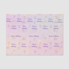 Papel De Seda Festa de aniversário Unicorn Personalizada