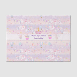Papel De Seda Festa de aniversário Unicorn Personalizada