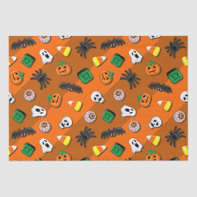 Papel De Seda Festa de Candies do Halloween Spooky (Frente )