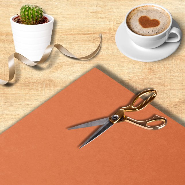 Papel De Seda Festa de Cor Laranja Escuro Simples Moderna (Criador carregado)