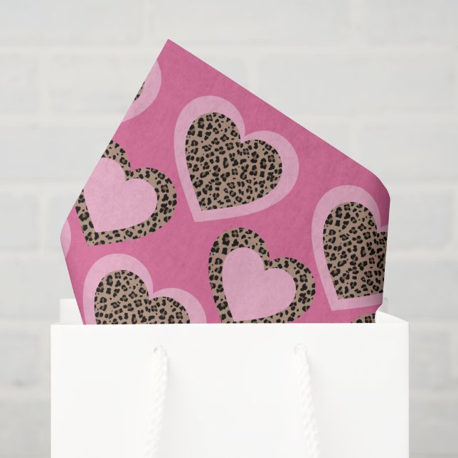 Papel De Seda Festa de Corações de Leão Rosa (Sacola de presentes)