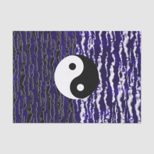 Papel De Seda Festa de Energia Zen Tranquilidade Azul Yin Yang